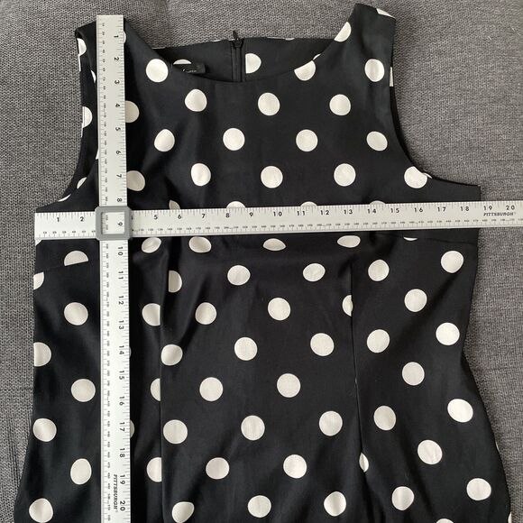 New Alyx Petite Dress 16P Black White Polka Dot Sleeveless Retro Party Dress NWT - Picture 8 of 10